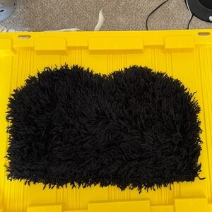 Eloquii Black Shaggy Strapless Top